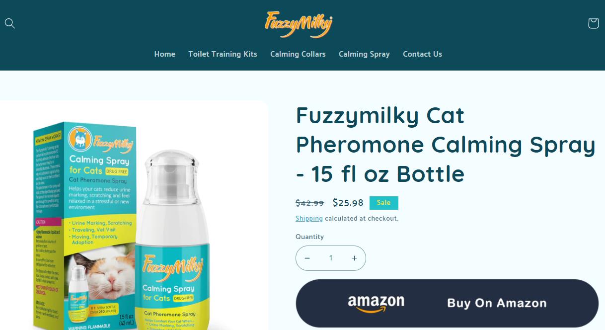 Fuzzymilky Cat Pheromone Calming Spray - 15 fl oz Bottle cat calming spray